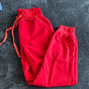 Figs Red Jogger Scrub Pants